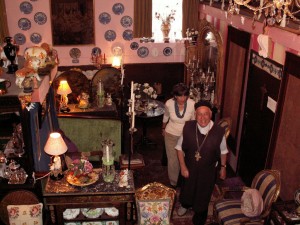 Father showing visitors around